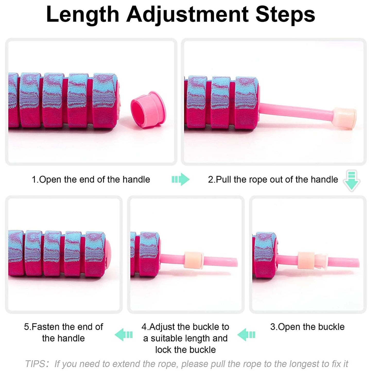 2 in 1 Training Adjustable Ropeless Skipping Rope