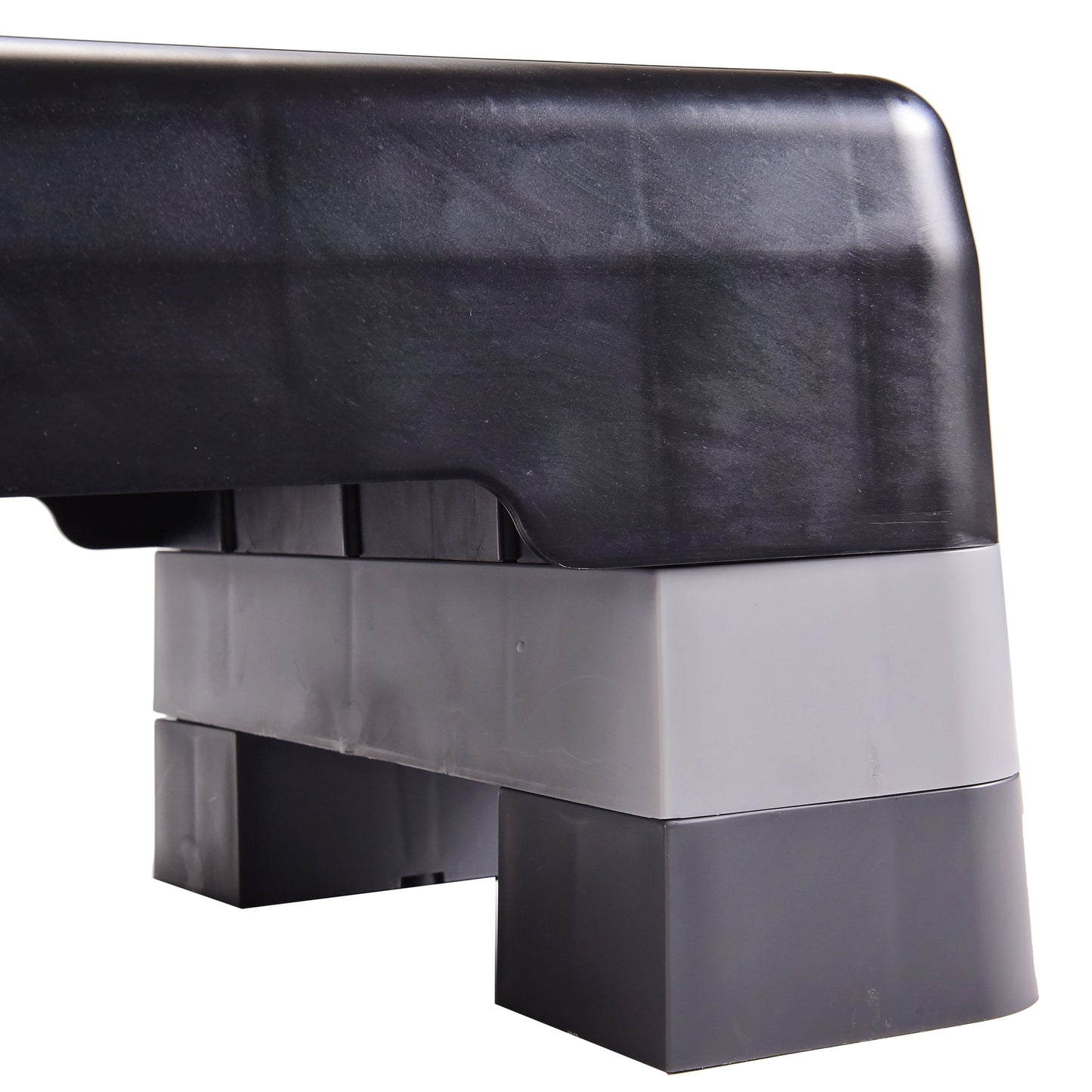 3-Level Aerobic Step Deck , Adjustable to 4"-6"-8" Heights, Black/Gray/Blue