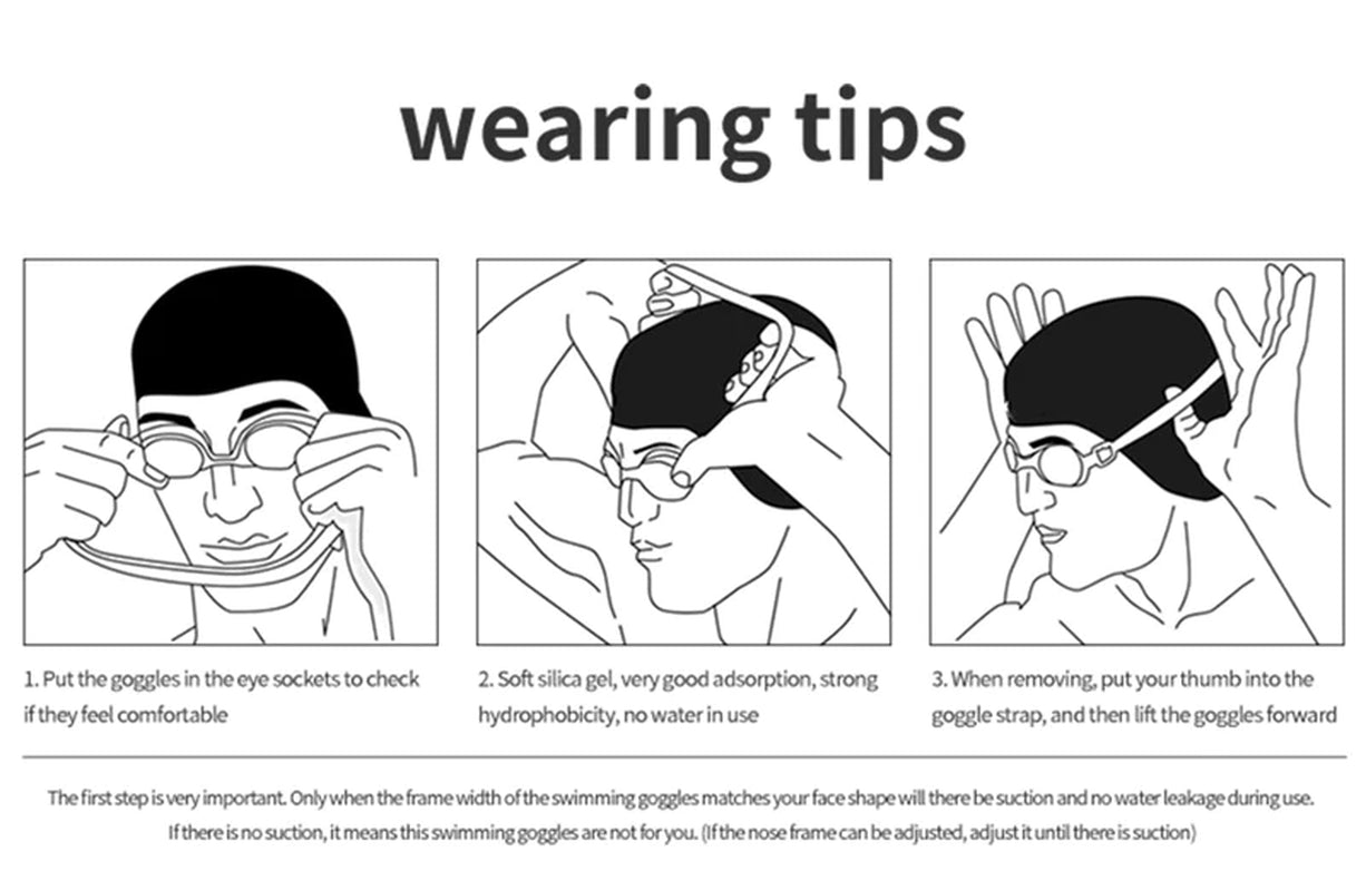 Premium Clear Swimming Goggles with UV Protection and Anti-Fog Feature for Adults and Children