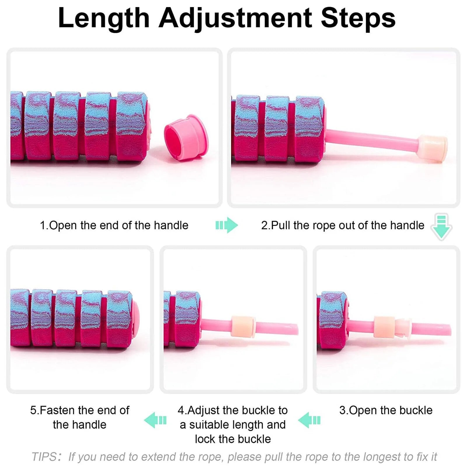 2 in 1 Training Adjustable Ropeless Skipping Rope
