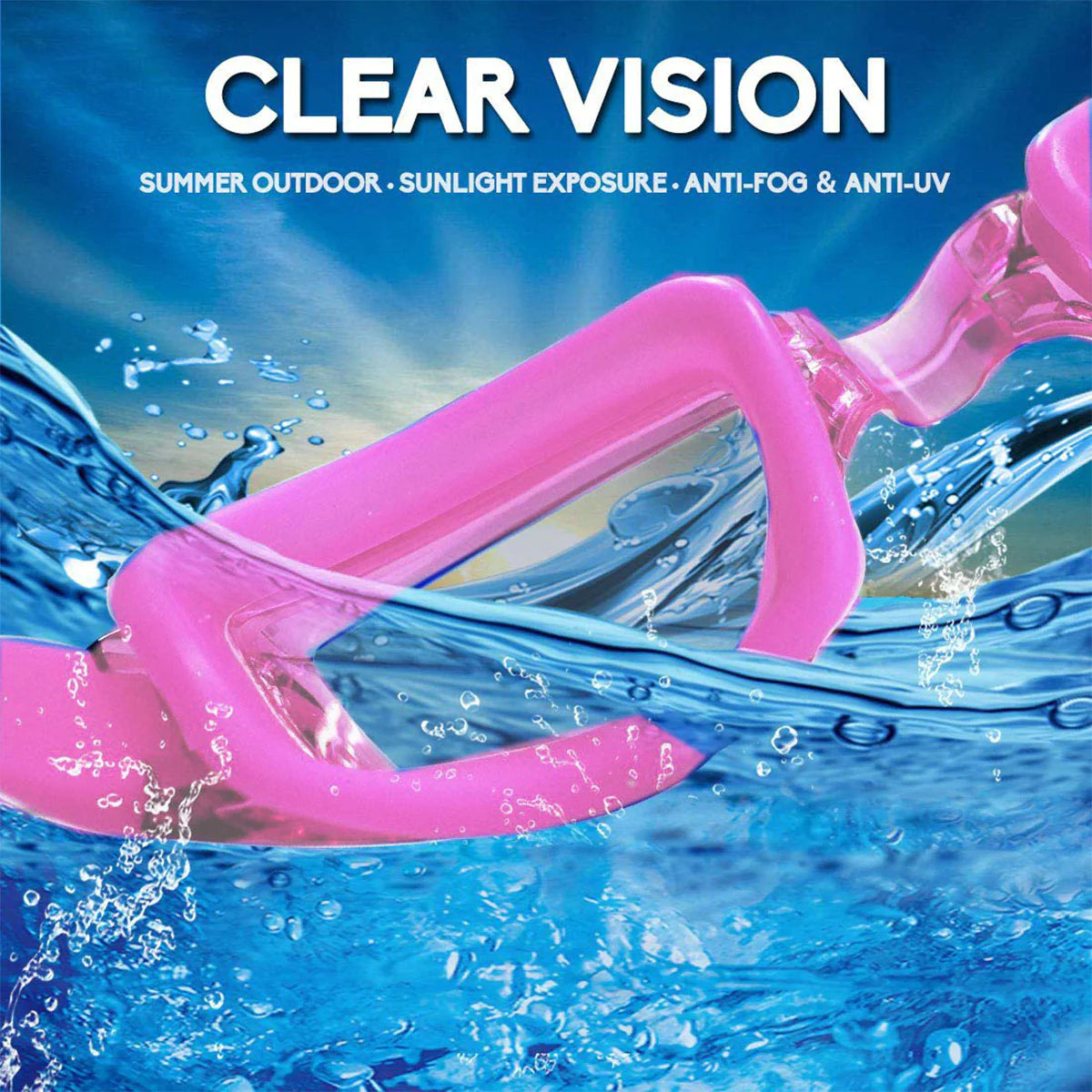Premium Clear Swimming Goggles with UV Protection and Anti-Fog Feature for Adults and Children