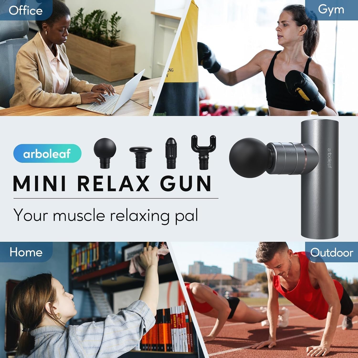 Massage Gun Deep Tissue, FSA HSA Eligible Items, Full-Metal Electric Portable Hand Held Massager Gun for Back, Body Sore Muscles, Pain Relief, Gifts for Dad, Office, Home, Athletes