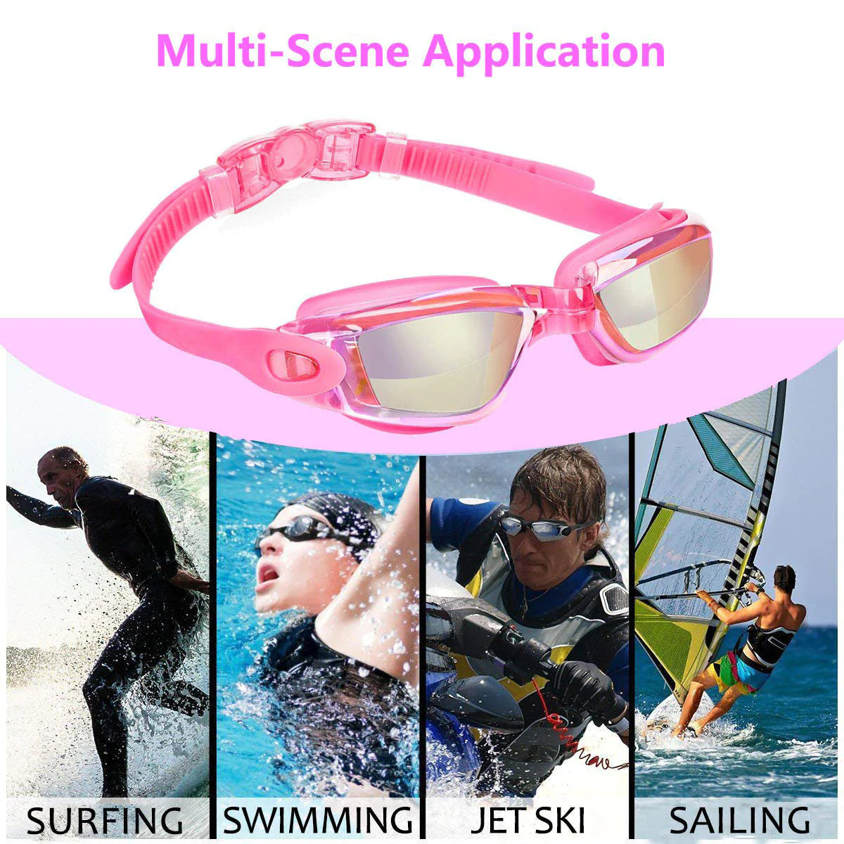 Premium Clear Swimming Goggles with UV Protection and Anti-Fog Feature for Adults and Children