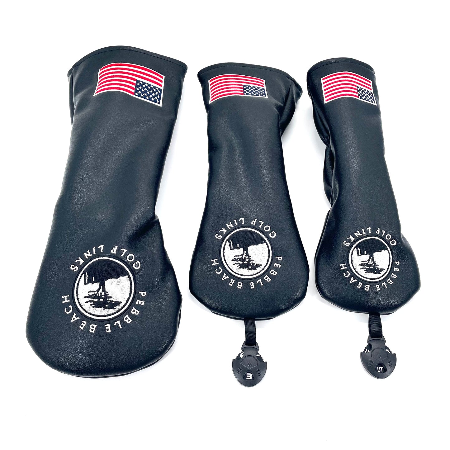 Premium PU Leather Golf Head Covers for Driver, Fairway Wood, Hybrid, and Putter - Small Tree Pattern Design