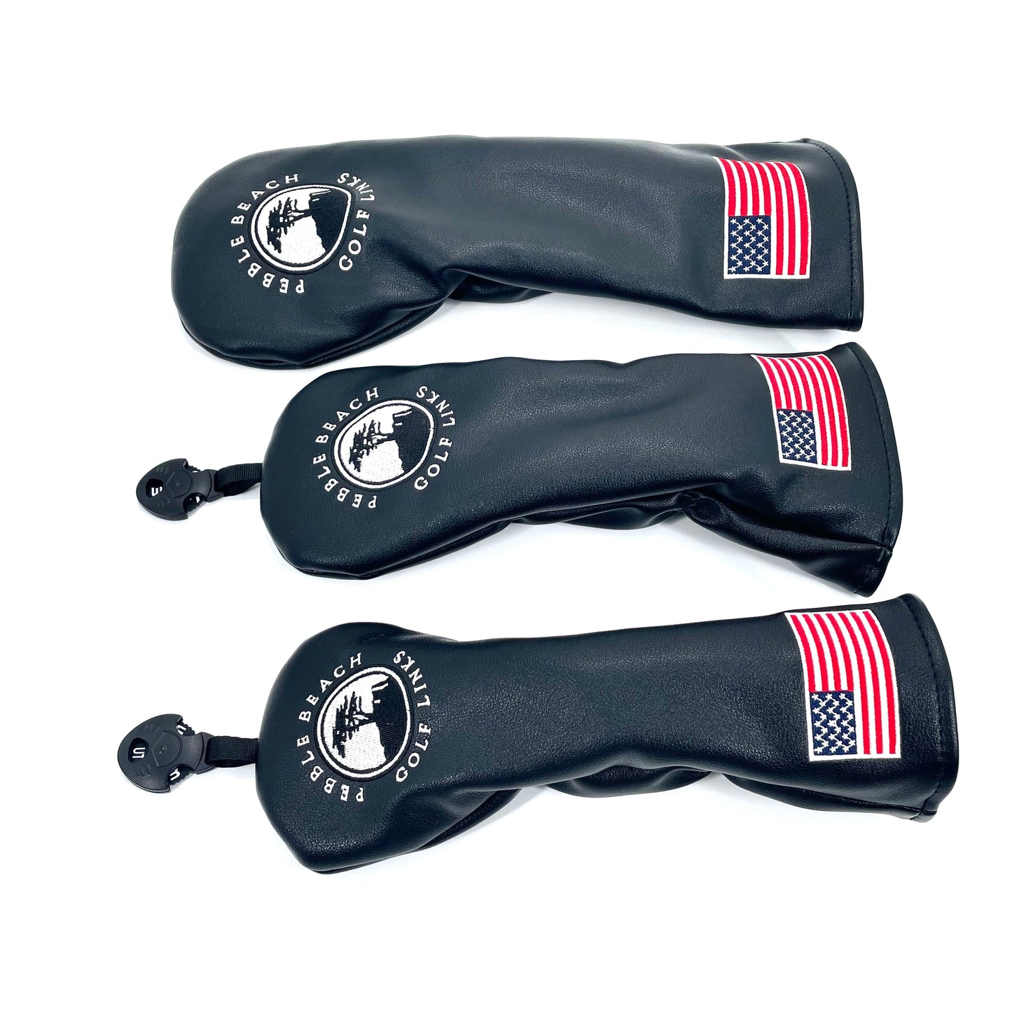 Premium PU Leather Golf Head Covers for Driver, Fairway Wood, Hybrid, and Putter - Small Tree Pattern Design