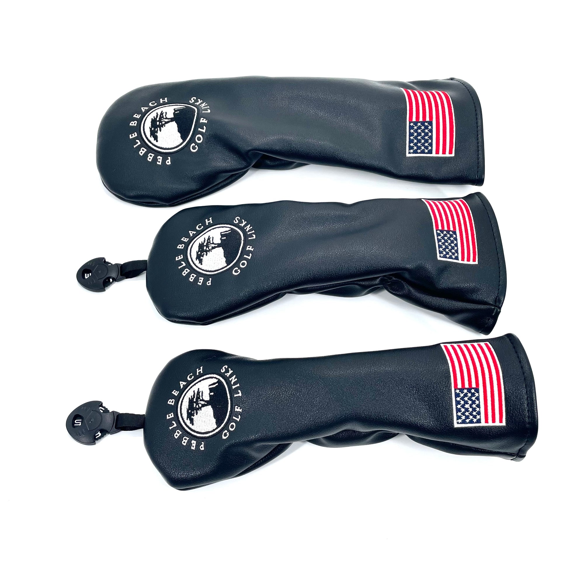 Premium PU Leather Golf Head Covers for Driver, Fairway Wood, Hybrid, and Putter - Small Tree Pattern Design