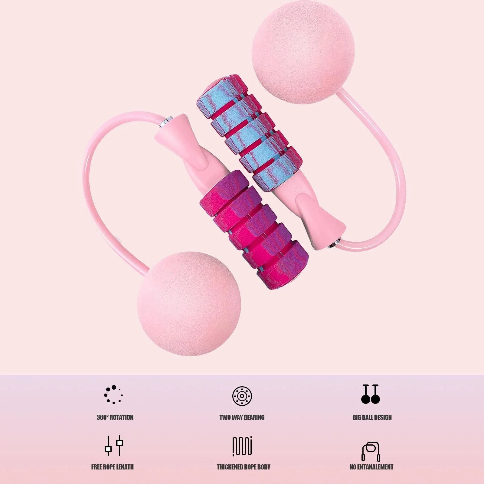 2 in 1 Training Adjustable Ropeless Skipping Rope
