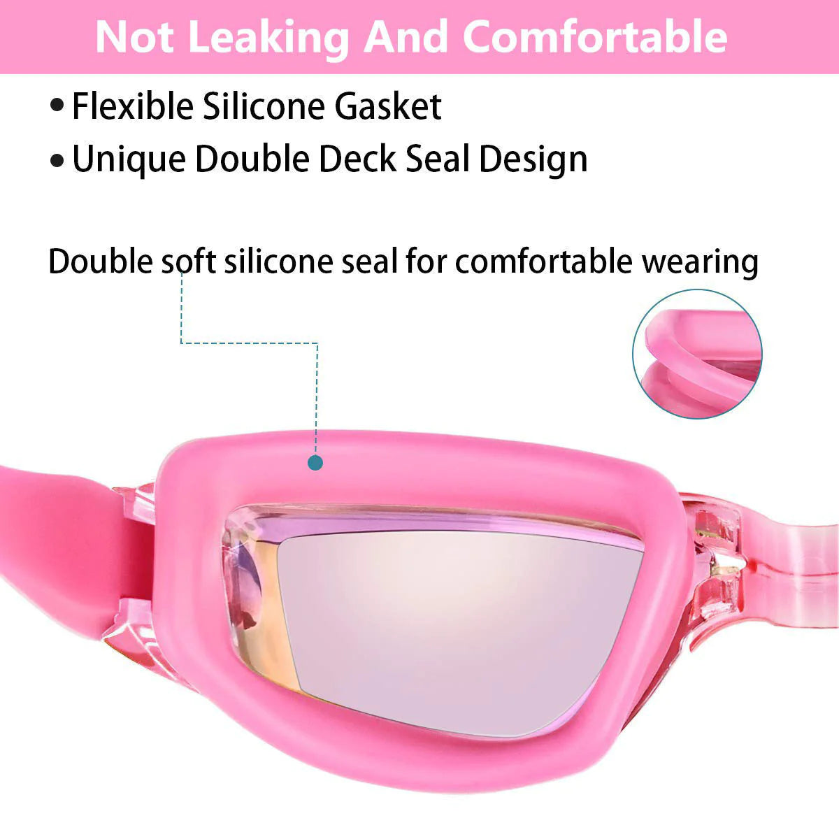 Premium Clear Swimming Goggles with UV Protection and Anti-Fog Feature for Adults and Children