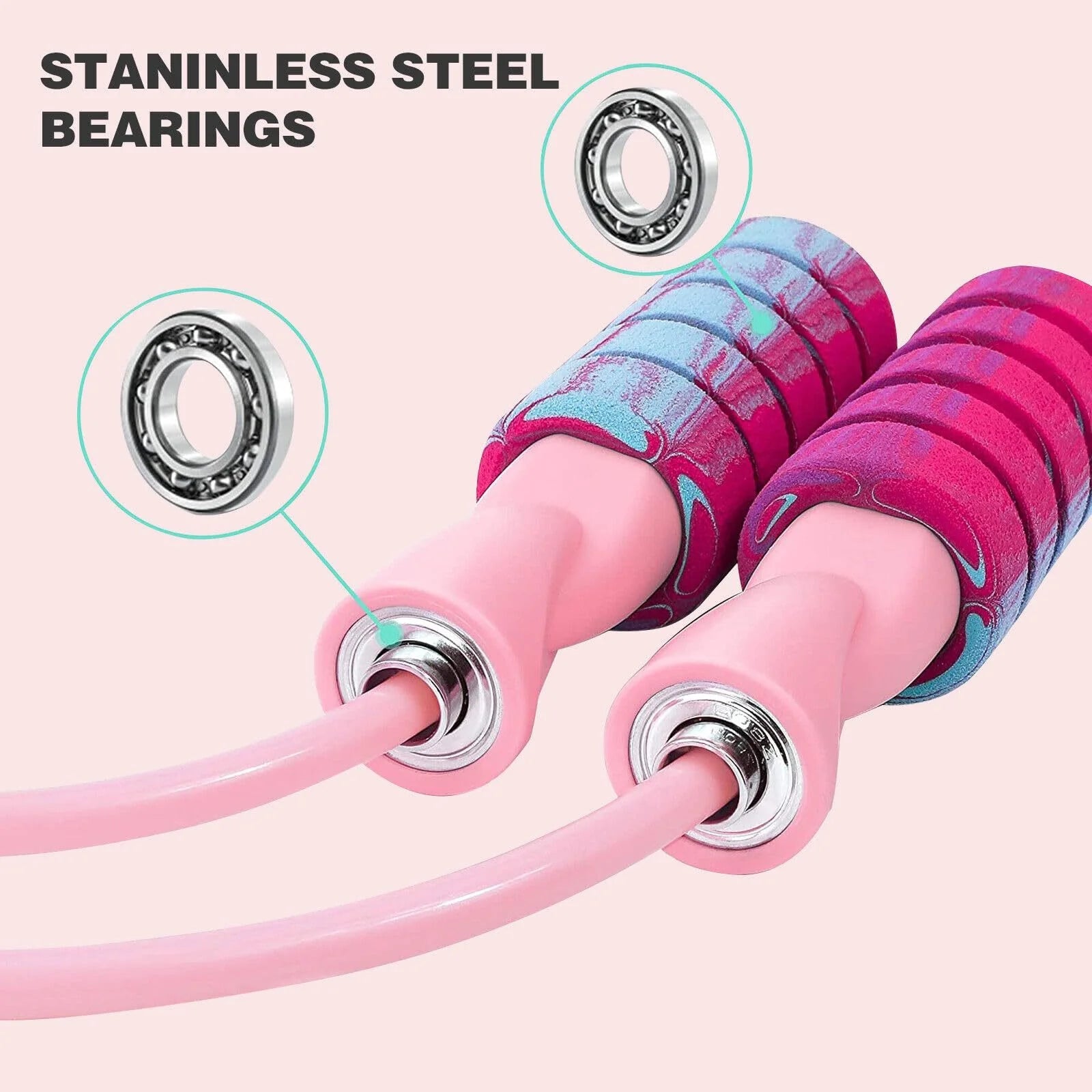 2 in 1 Training Adjustable Ropeless Skipping Rope