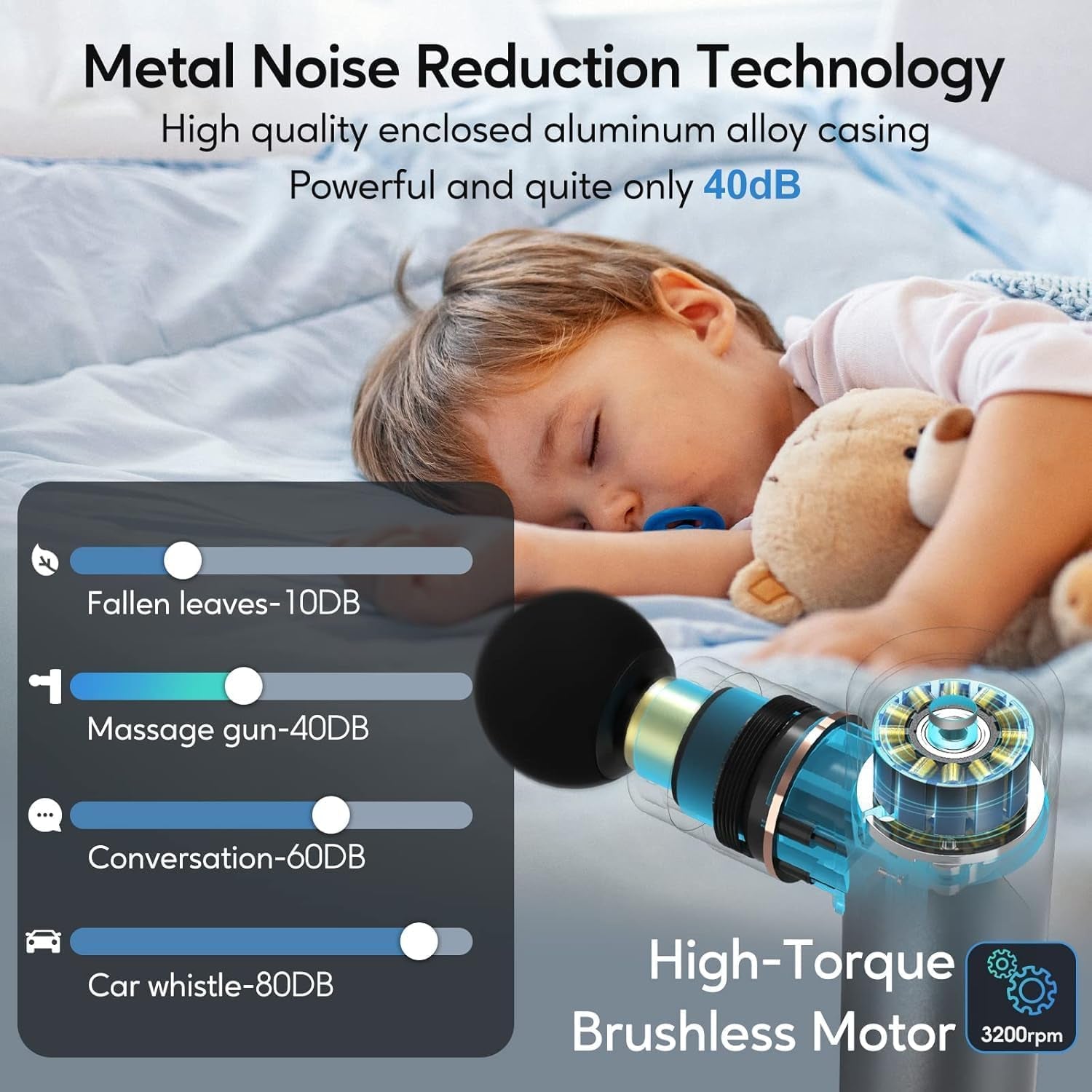 Massage Gun Deep Tissue, FSA HSA Eligible Items, Full-Metal Electric Portable Hand Held Massager Gun for Back, Body Sore Muscles, Pain Relief, Gifts for Dad, Office, Home, Athletes