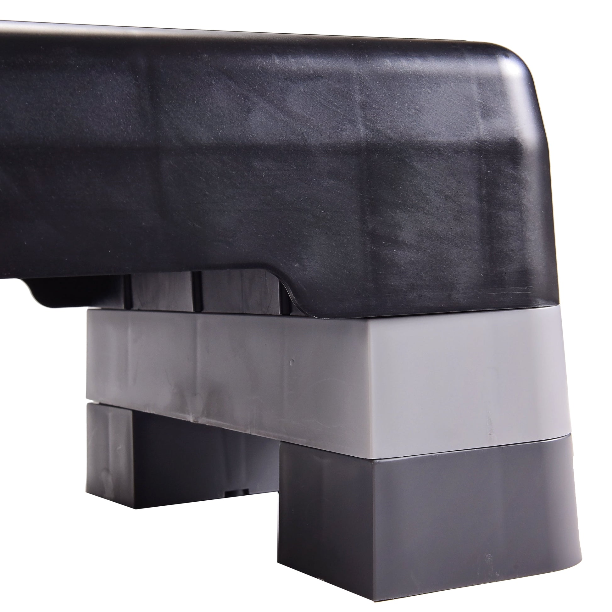 3-Level Aerobic Step Deck , Adjustable to 4"-6"-8" Heights, Black/Gray/Blue