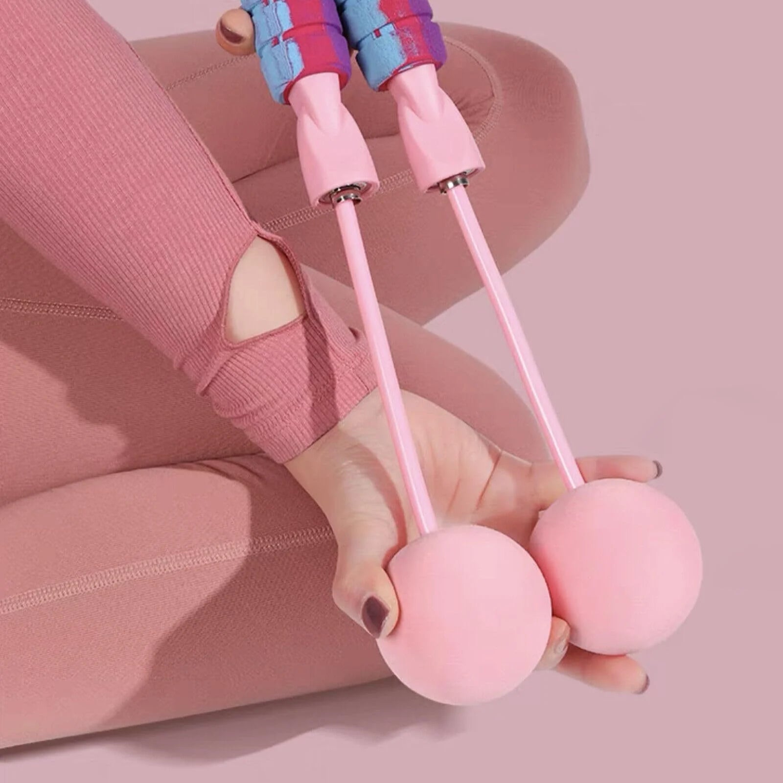 2 in 1 Training Adjustable Ropeless Skipping Rope